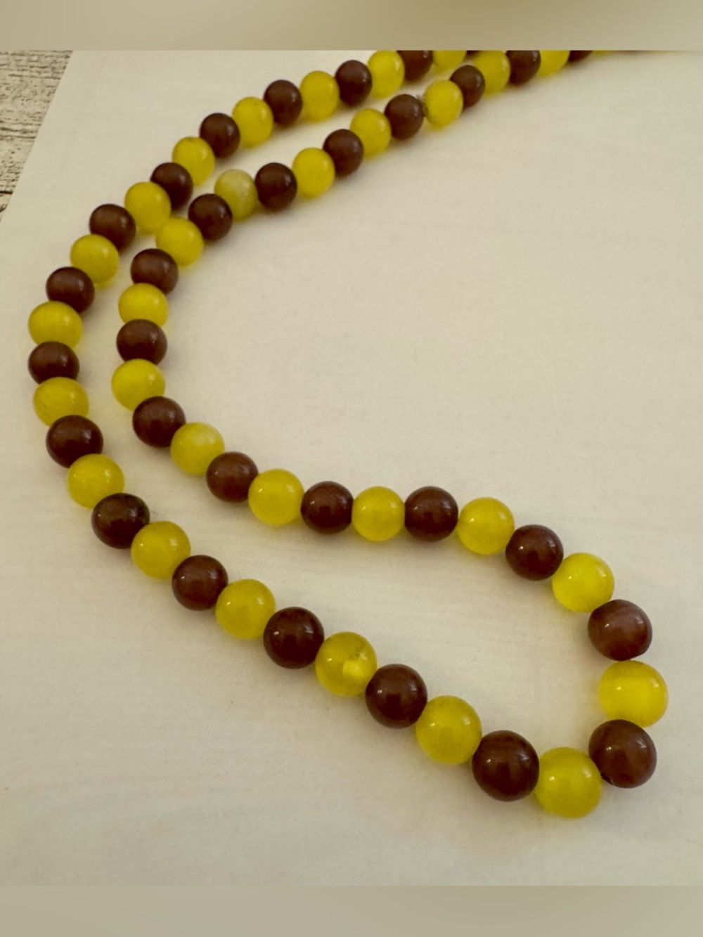 Purple & Yellow Gold long  Beaded  Necklace